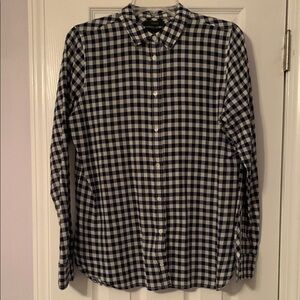 J. Crew Navy and White Button Down Shirt